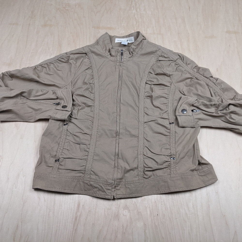 Fashion Bug, Scrunch Tan Jacket (16)